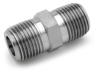 Ham-Let® Pipeline stainless steel hex nipple NPT to BSPP 