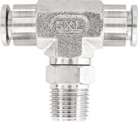 Vale® Stainless Steel Push-In male swivel branch tee BSPT