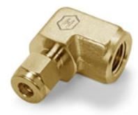 Ham-Let Let-Lok® brass metric female elbow NPT 