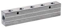 Vale® 1/4BSP Inlet Double Aluminium Manifold with 1/8BSP Outlets